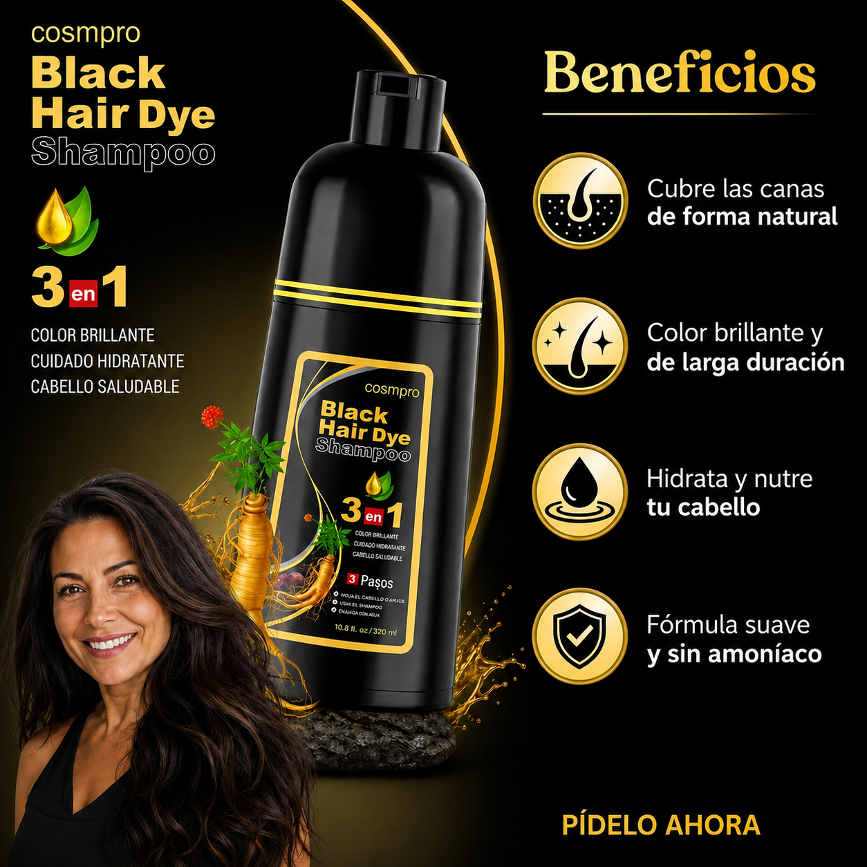 REJUVENECE TU CABELLO AL INSTANTE | SHAMPOO CUBRE CANAS